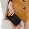 Authentic Tabby Crossbody Wristlet Bag in Signature Canvas with Gold-Tone Hardware and Chain Strap