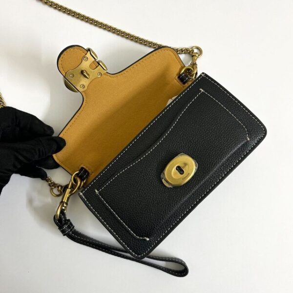 Authentic Tabby Crossbody Wristlet Bag in Signature Canvas with Gold-Tone Hardware and Chain Strap